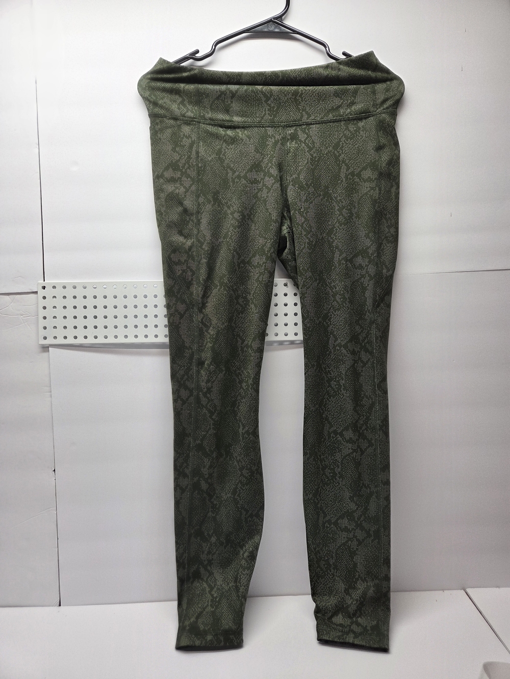 all in motion Olive Snake-Print Foldover Waist Leggings